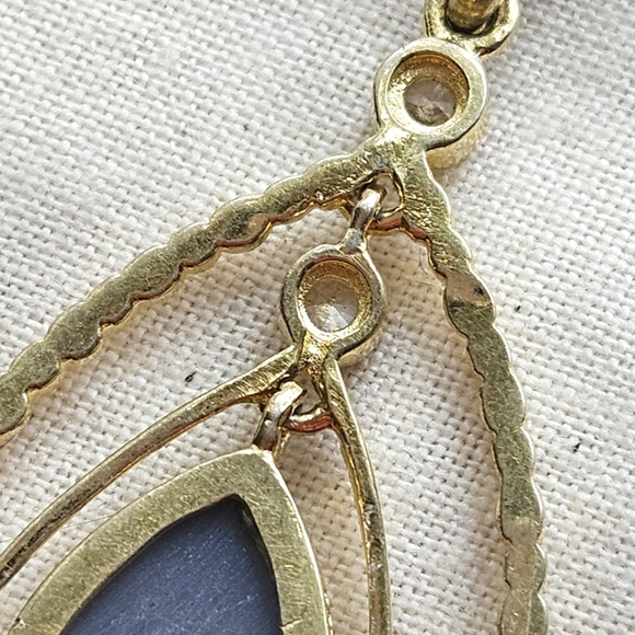 Gold over sterling CZ & druzy pendant - Picture 8 of 10